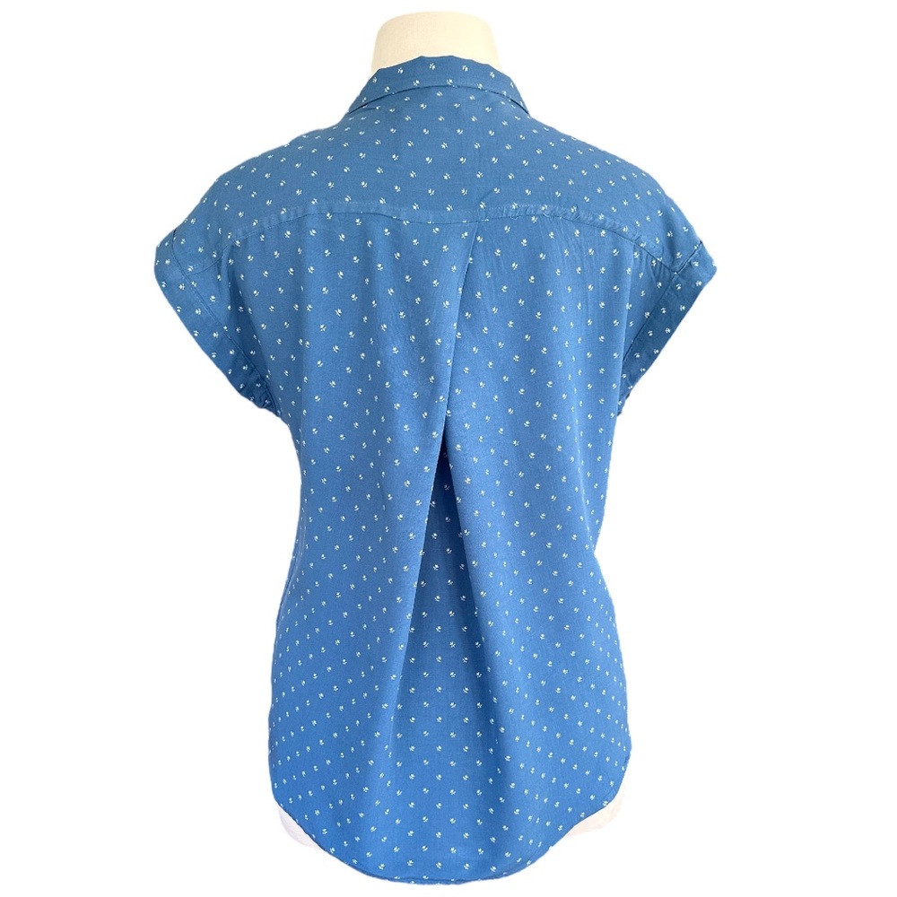 Jach’s Girlfriend New York - Printed Blue Button Down Top with Pockets XL (16)